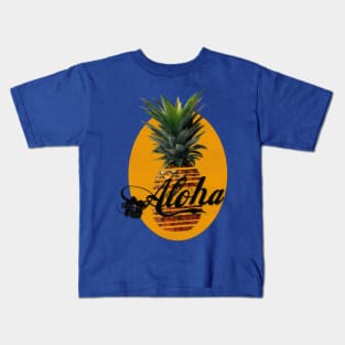 Hawaii pineapple aloha Kids T-Shirt